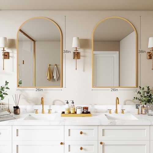 NEWBULIG 26"X38" Arched Bathroom Mirror - Image 2