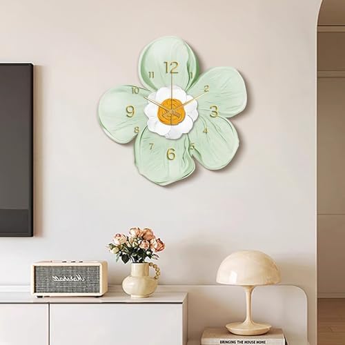 Ergocar Wall Clock, Art Deco Crystal Porcelain Flower Modern Wall Clock - Image 2