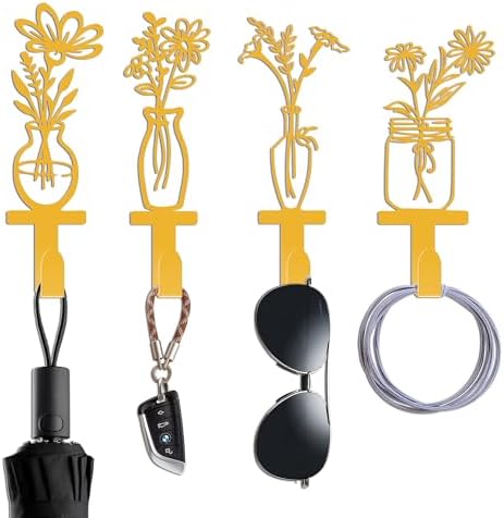 Metal Flower Wall Hooks by Unknown