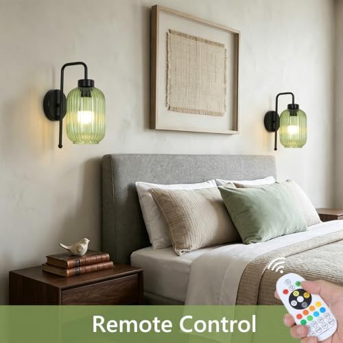 Black Wireless Sconces Set of 2 - Image 5