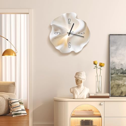 Ergocar Wall Clock, Art Deco Without Ticking Sounds Modern Crystal Porcelain - Image 2