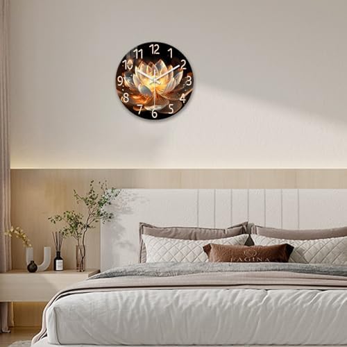 XFM Decorative Wall Clocks Battery Operated 12 inch Lotus Flower - Image 5