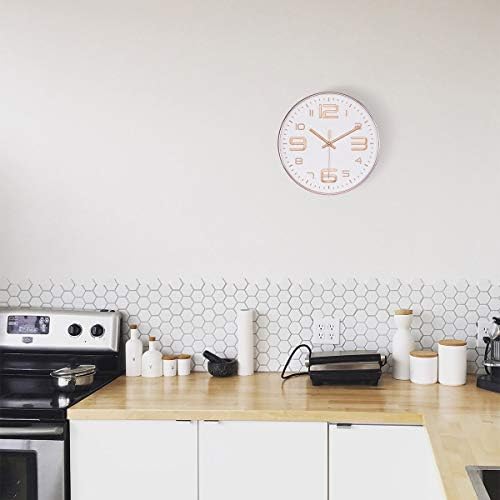 45MinST 10 Inch Wall Clocks, 3D Number Dial Face Modern Wall Clock, Silent - Image 5
