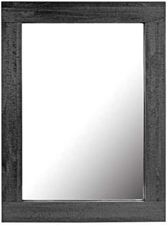 Stonebriar 24" x 18" Rectangle Black Wood Frame Wall Mirror by StonebriarCollection