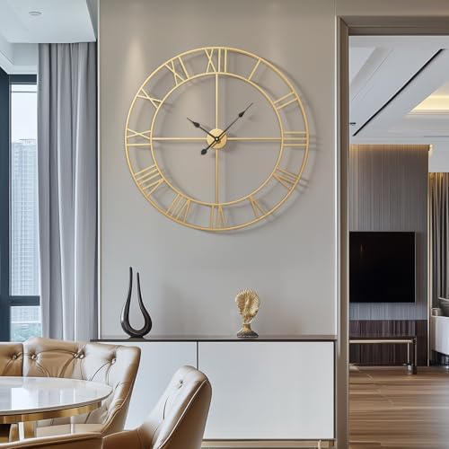 Cuspin Large Gold Wall Clock 36 Inch Decorative Wall Clocks - Image 2