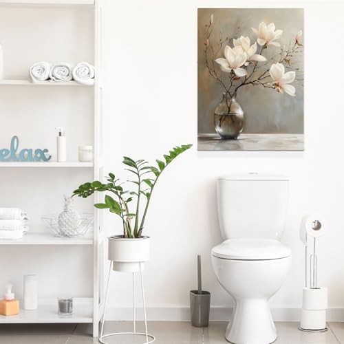 daktenn Floral Canvas Wall Art Bathroom Wall Art Pictures Wall Decor Home Decor - Image 4