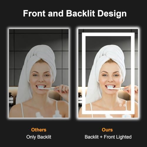 30x20 LED Bathroom Mirror with Lights, Lighted Vanity Mirror - Image 5
