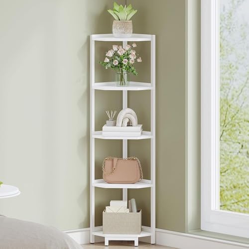 Hzuaneri Corner Shelf Stand 5-Tier Corner Bookshelf Storage Standing Shelf by Hzuaneri