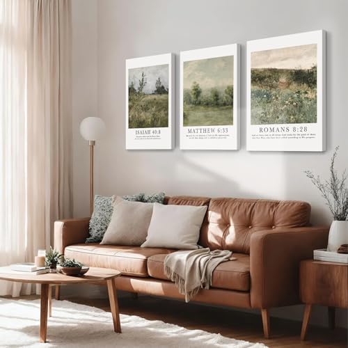 Christian Bible Verse Wall Art Decor Scripture Floral Canvas Painting Jesus - Image 4