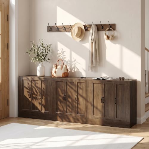 117" Modular Buffet Sideboard Cabinet Set of 3, Extra Long Coffee Bar Storage - Image 5