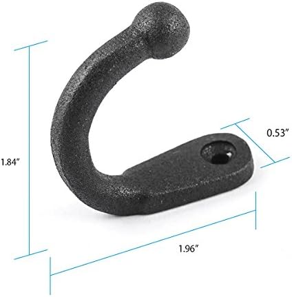 Renovators Supply Manufacturing Single Wall Hook, Wrought Iron Black Powder Coat - Image 3