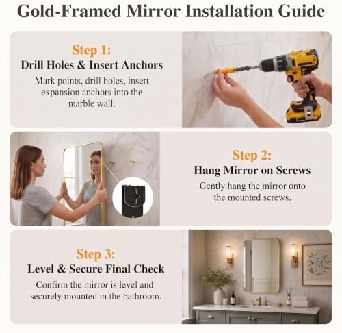 2-Pack 20X30 Inch Bathroom Mirror, Rectangle Aluminum Frame Mirror Anti-Rust - Image 6