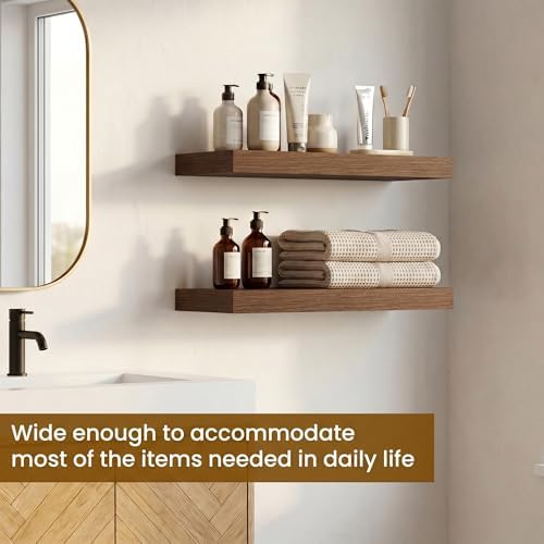16inch Floating Shelves for Bathroom, 6.7" Deep Wall Shelves - Image 6