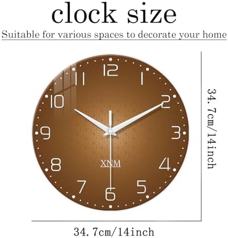 XNM Glass Kitchen Wall Clocks Battery Operated 14 Inch - Image 3