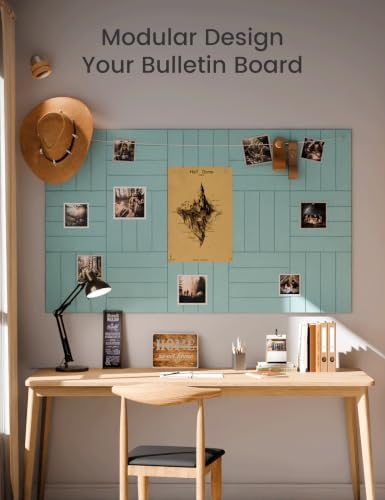 Fluxynara 48" x 36" Large Felt Bulletin Board, Aqua Blue - Image 6