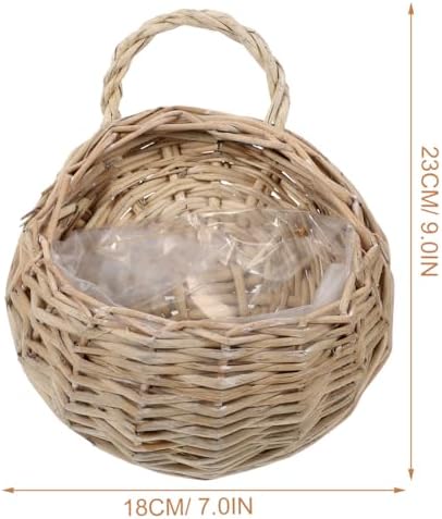 DOITOOL 2 Pcs Rattan Wall Baskets, 18 cm Woven Hanging Planters - Image 4