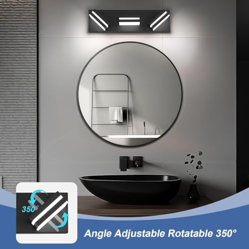 Modern LED Small Black Acrylic Bathroom Lights Fixtures 3-Light - Image 3
