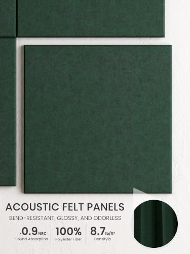 Bumusty 48"x 36" Large Felt Bulletin Board Tiles, Pine Green - Image 3