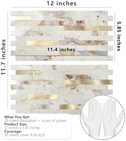 STICKGOO 20 Sheets Peel and Stick Backsplash Tile, Stick on Backsplash - Image 7