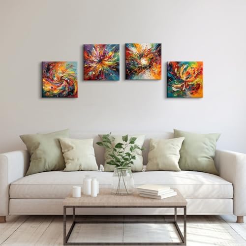 Colorful Abstract Wall Art Multi Color Graffiti Canvas Pictures Bedroom Wall - Image 5