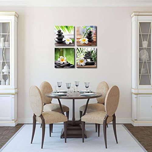 Yxbhhym-Zen Pictures Meditation Canvas Wall Art Spa Stone Green Room Decor - Image 2