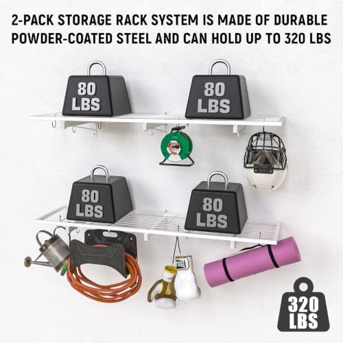 2 Pack Garage Wall Shelving, Garage Shelves Wall Mounted - Image 4