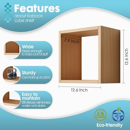 Kaboon Cube Floating Shelves Set2, Display Shelves Wall Mount 7.75" D x 12.5" W - Image 3