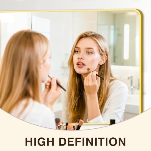 Vanity Bathroom Mirror, 50”x30” Gold Bathroom Mirror - Image 3