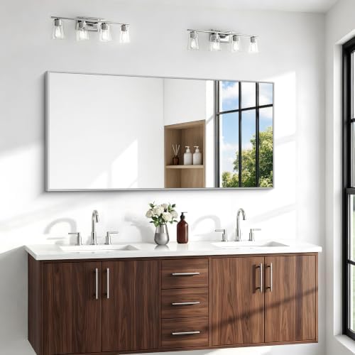 BONEWEI Silver Bathroom Mirror, 30x60 inch Wall Mirror by BONEWEI