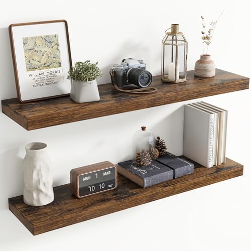 40 Inch Floating shelves for Wall, 8 Inch Deep, Invisible Brackets by Axeman