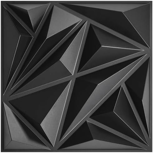 STICKGOO Black 3D Wall Panels, 33 Pack by STICKGOO