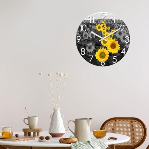 XFM Large Sunflower Wall Clock Battery Operated 20 Inch - Image 4