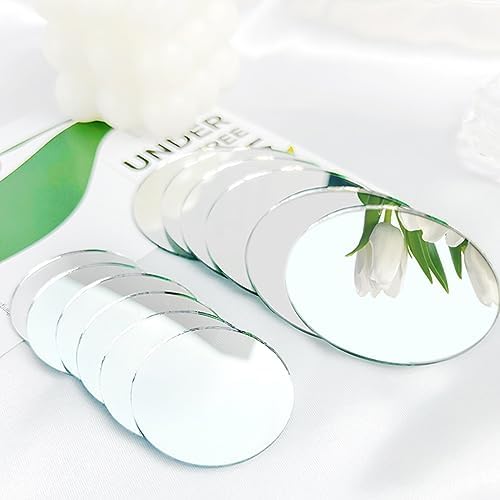 20Pcs Round Glass Mirror Tiles, 4 inch Small Circle Craft Mirror - Image 4