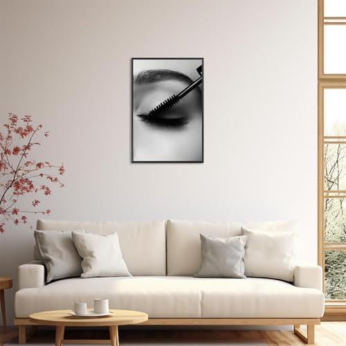Black And White Magazine Cover Posters Female Eyelashes Canvas Wall Art - Image 6