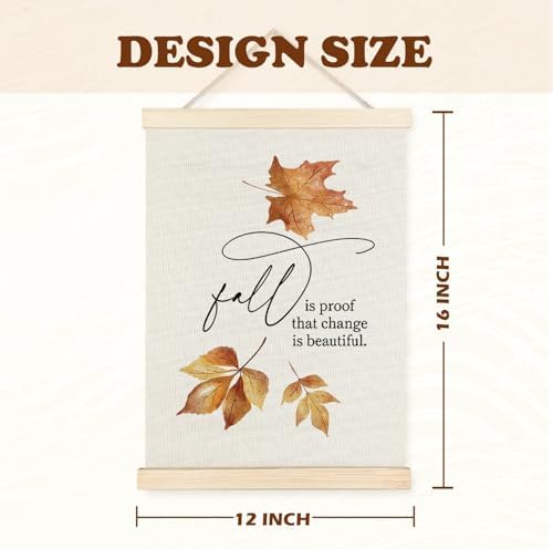Supwhd Fall Leaf Wall Art with Wooden Poster Hanger, Fall Wall Decor, Fall - Image 6
