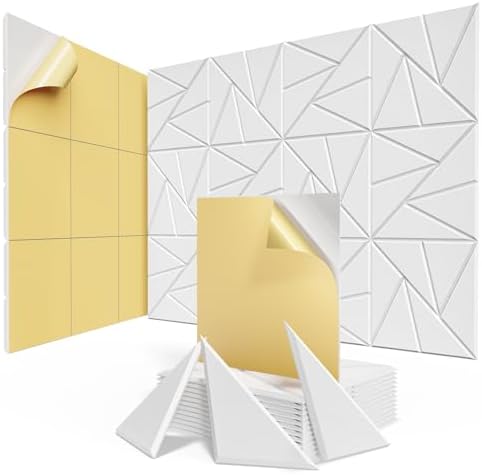 8 Pack Self-Adhesive Acoustic Panels, Sound Proof Foam Panels by ROOME