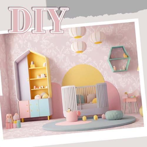 Flutesan 12 Pcs Miniature Dollhouse Wallpaper, Vintage Pink - Image 5
