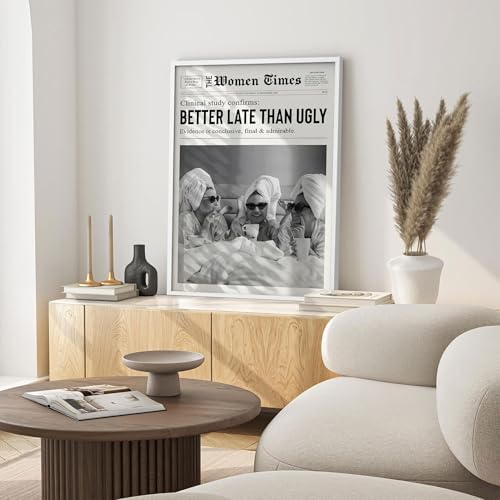 Vintage Black And White Newspaper Wall Art 8x10in White Framed Trendy Better - Image 7
