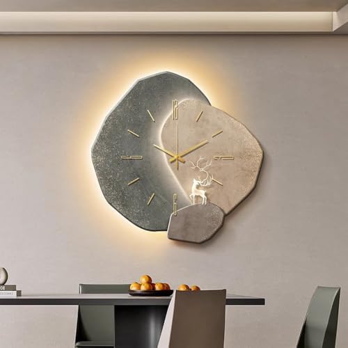 Creative Hanging Clock with Led Light, Irregular Creative Decorative Clock by ZGLGKL