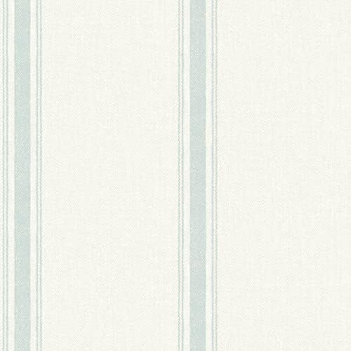 Linette Seafoam Fabric Stripe Wallpaper by Chesapeake