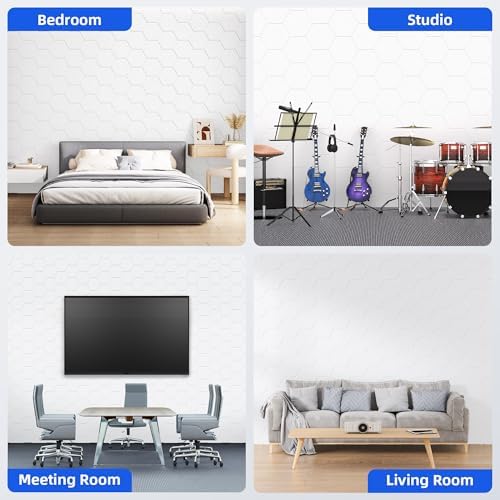 20 Pack Acoustic Panels with Self Adhesive, Soundproof Wall Panels, Hexagon - Image 4