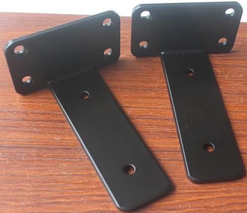 10 Pack - 5 inch Black Hidden L Shelf Bracket Iron Floating Shelf Brackets - Image 3