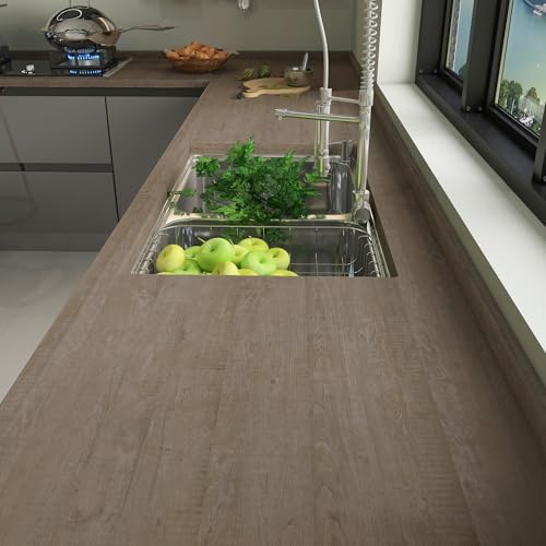 32x157inch Extra Wide Grey Wood Peel and Stick Wallpaper Oak Contact Paper - Image 6