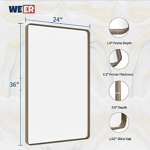 WEER Bronze Bathroom Vanity Mirror 24X36 Inch - Image 6