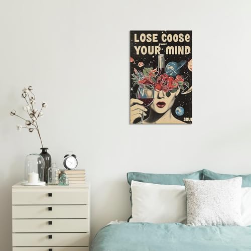Vintage Lose Your Mind Your Coose Soul Flowers Posters Room Aesthetics Black - Image 3