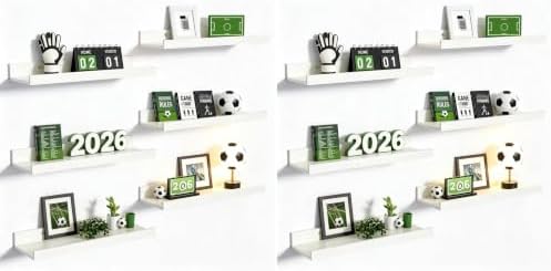 upsimples Floating Shelves for Wall, Wall Shelves for Decor Storage Set of 6 by upsimples