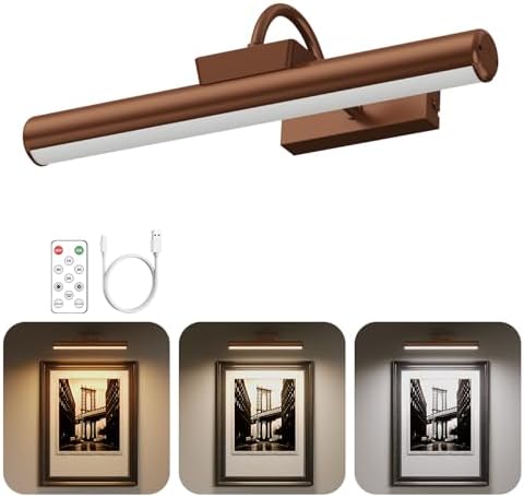 13" Wireless Picture Lights for Wall, Rechargeable Art Light by Skairipa