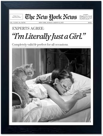 Framed Trendy New York Posters Black And White Newspaper Wall Art Vintage by Everlands+Art