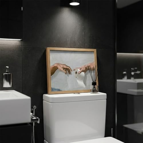 Funny Bathroom Wall Art, The Creation of Adam Toilet Paper Canvas Print - Image 5