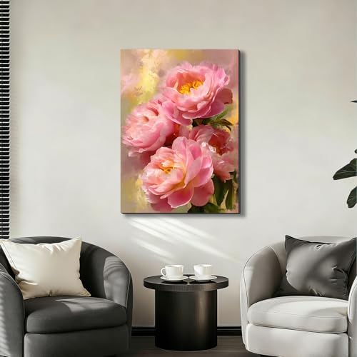 ZERILYN Ship Next Day Pink Peony Wall Art Canvas Prints Floral Pictures Canvas - Image 7
